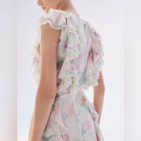 H&M Flounced Chiffon Dress - Picture 4 of 12